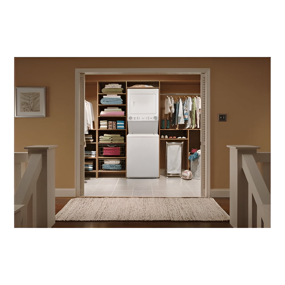 Frigidaire FLCE7522AW 27 Electric Laundry Center with 3.9 cu. ft. Washer Capacity 5.6 cu. ft. Dry Capacity 10 Wash Cycles 10 Dry Cycles in White