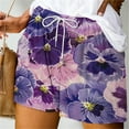 thumbnail image 1 of Puntoco Pantalones cortos casuales para mujer Pantalones cortos de vendaje con bolsillo estampado de verano para mujer, 1 of 5