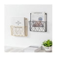 thumbnail image 5 of Estante para archivos de pared de alambre de acero, soporte para archivos de pared colgante con líneas limpias y diseño con cable, solución de almacenamiento conveniente para catálogos, revistas y, 5 of 5