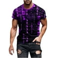 thumbnail image 2 of Njoeus Men Casual Stripe Round Neck Shorts Sleeves Mens Undershirts Mens Shirts T Shirt Workout Gym Athletic Training Pullover Blouse (Big & Tall Size), 2 of 4