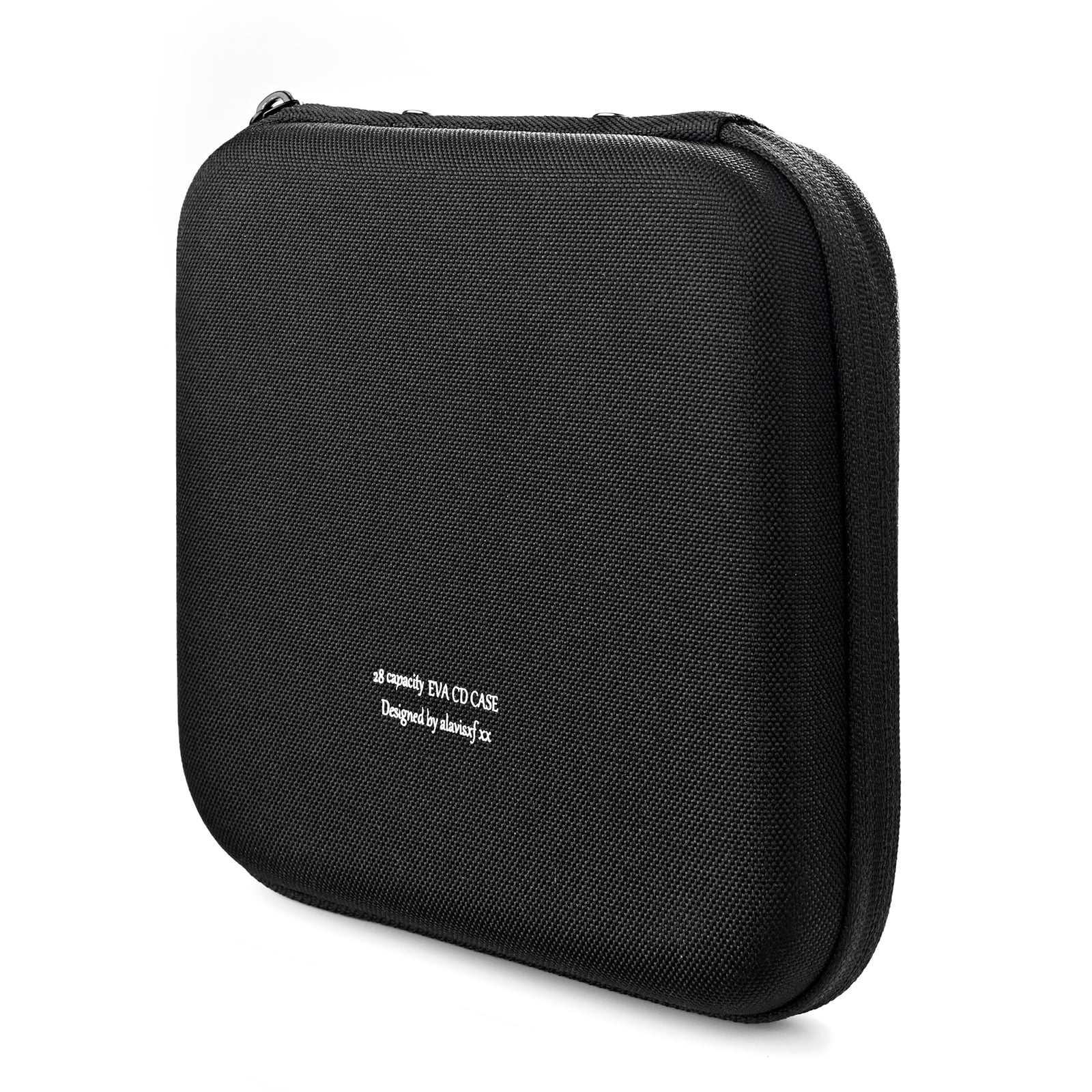 CD Case, 28 Capacity EVA DVD Case Black Portable Zipper Holder Disc