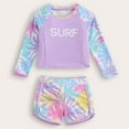 thumbnail image 4 of GYRATEDREAM Girls Rash Guard Swimsuit Two Piece Long Sleeve Bathing Suits Summer Beach Swimwear with UPF 50+ Sun Protection for 4-7Y, 4 of 7