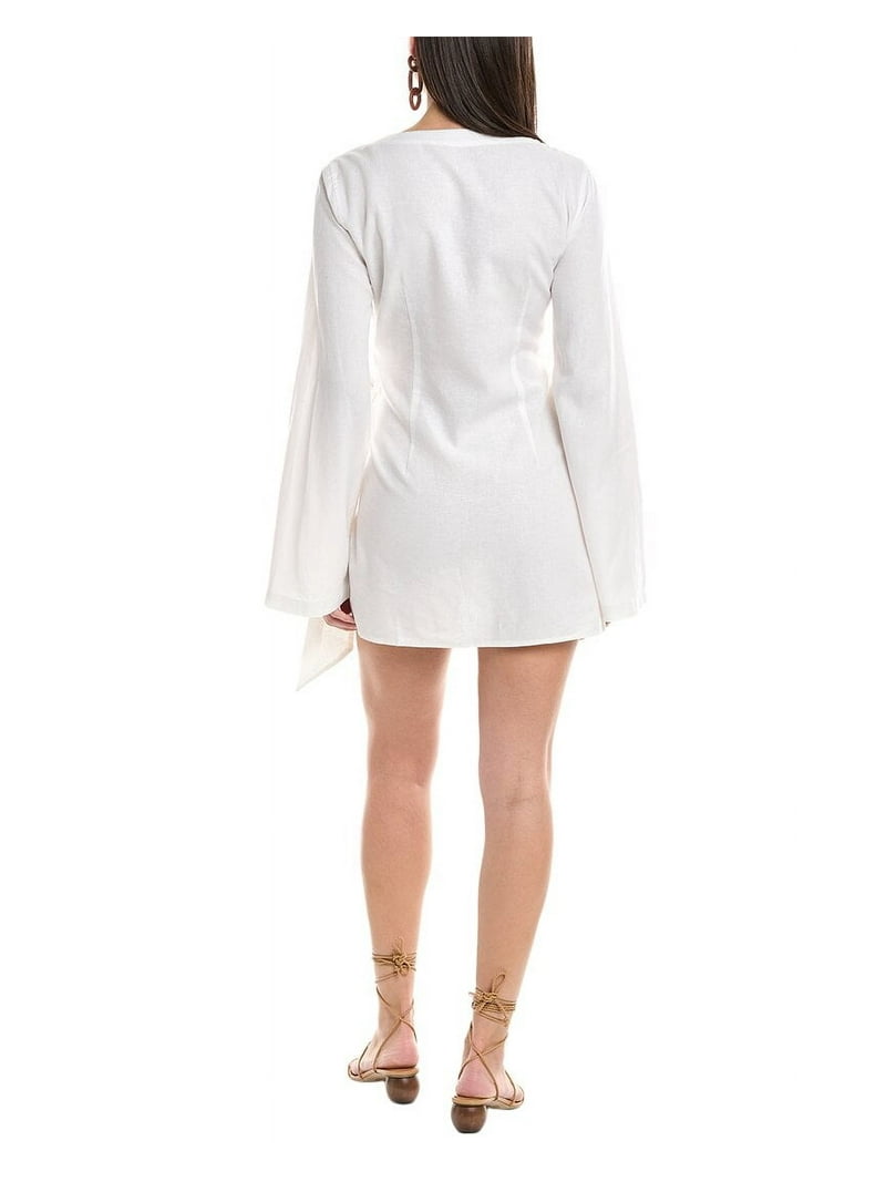Onia womens Air Linen-Blend Wrap Dress, m, White - Walmart.com