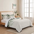 thumbnail image 5 of Twin Quilt Set 68''x86'', Sage Green Eucalyptus Lightweight Summer Bedspread Coverlet Set with 2 Pillow Shams, Traditional Tree Branch Leaf Plant Breathable All Season Quilt Bedding for Dorm/Bedroom, 5 of 9