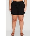 thumbnail image 4 of Womens Plus Size Tie Waist Paper Bag Shorts, 4 of 5
