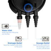 Costway Pond Pressure Bio Filter 4000GAL W/ 13W UV Sterilizer Light 10000L Koi Water