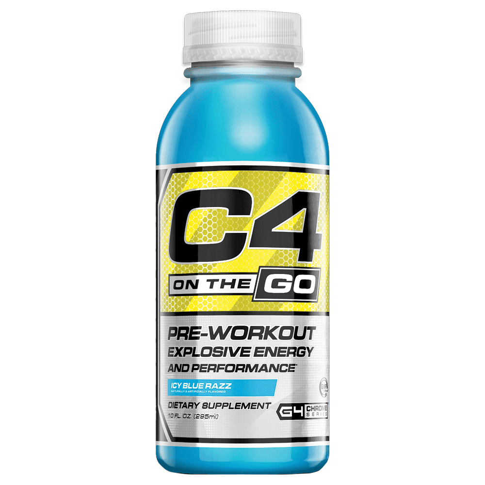 Cellucor C4 On The Go Pre Workout Bottles, Icy Blue Razz