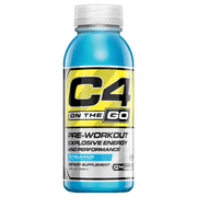 Cellucor C4 On The Go Pre Workout Bottles, Icy Blue Razz, 10 Fl Oz, 12 Ct