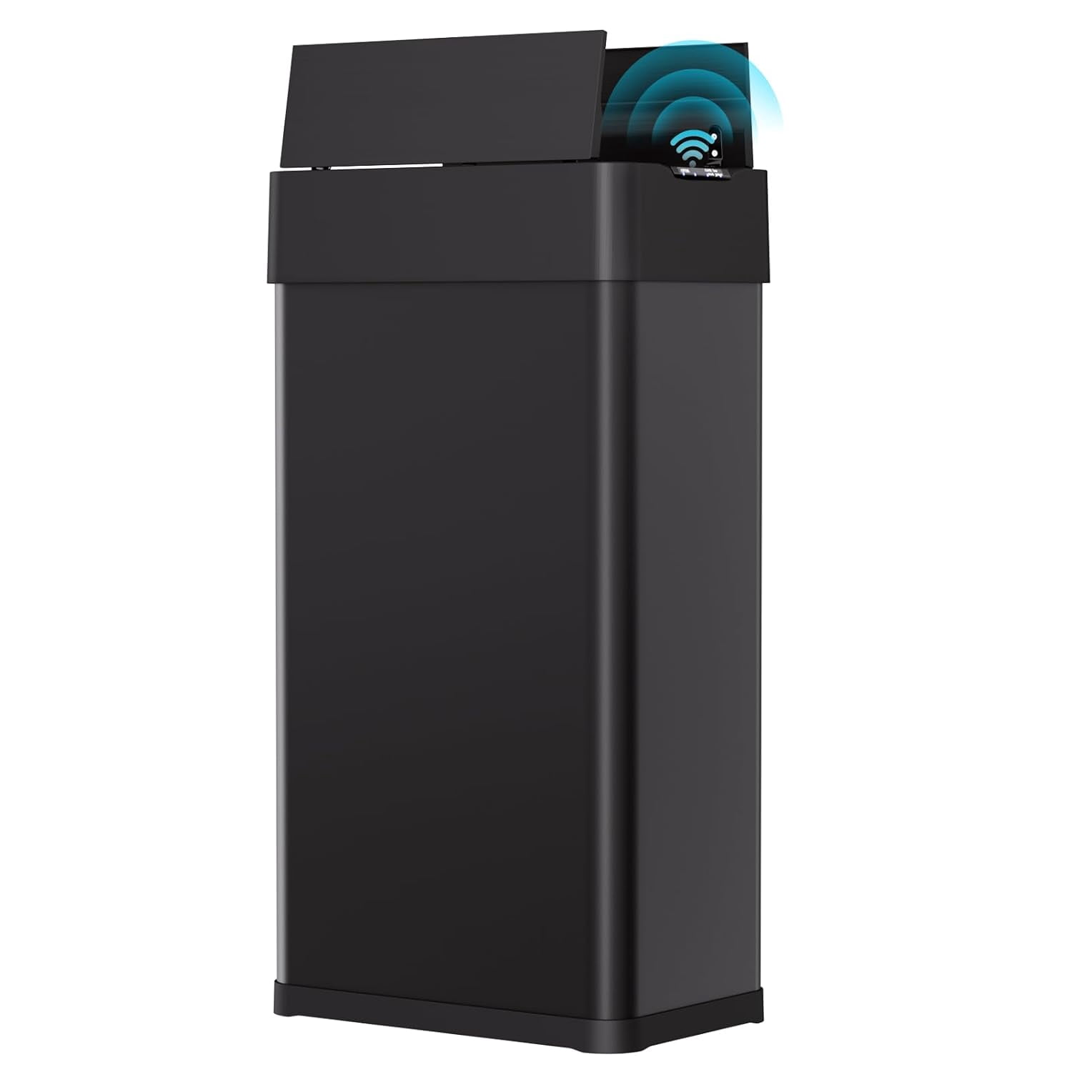 LAZY BUDDY 21 Gal Motion Sensor Trash Can 80L Stainless Steel Motion Sensor Garbage Bin, Touchless Brushed Wastebasket, W/Butterfly Black Smart Waste Bin