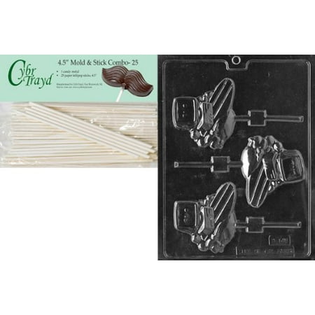 - Cybrtrayd 45St25-M145 Surfin' The Net Lolly Miscellaneous Chocolate Candy Mold with 25-Pack 4.5-Inch Lollipop Sticks