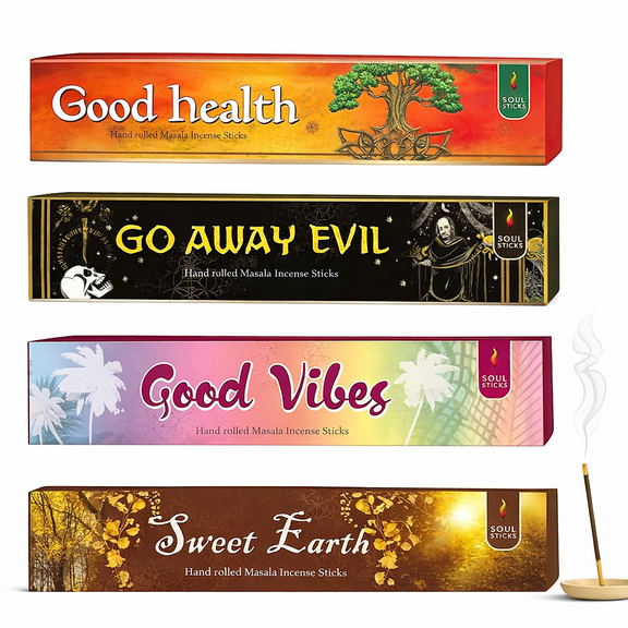 Soul Sticks, Positive Vibes Variety Natural Masala Incense Sticks (4 PK)
