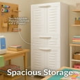 thumbnail image 3 of Sunnydaze Adjustable 57" Plastic 2-Shelf 1-Drawer Freestanding Storage Cabinet, Speckled Gray, 3 of 14