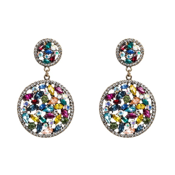 QDDollarsFun Seed Bead Hoop Earrings, Colorful Beaded Circle Earrings for Women, Bohemian Colorful Beaded Hoop Earrings for Ladies, Multicolor Round Circle Earrings