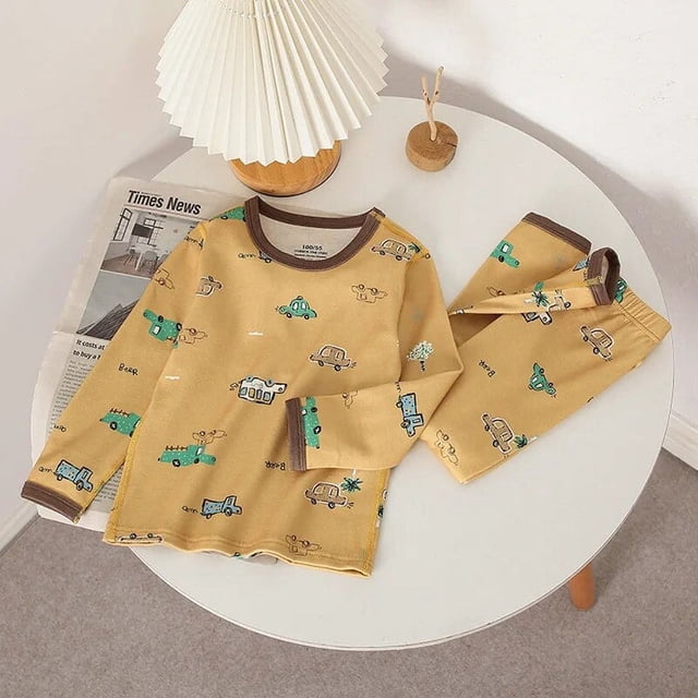 Conjuntos de ropa de Navidad para niños, ropa de dormir para niños, Pijamas de dinosaurio, Pijamas de dibujos animados para bebés, Otoño e Invierno
