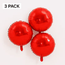 Red Round Foil Balloons 3 Pack Party Decor Balloons