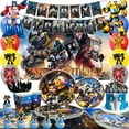 thumbnail image 1 of Transformers Birthday Decorations, 114pcs Transformers Tableware - Brown Banner Balloons Cake Topper Backdrop Plates Tablecloth Etc Party Supplies, 1 of 7