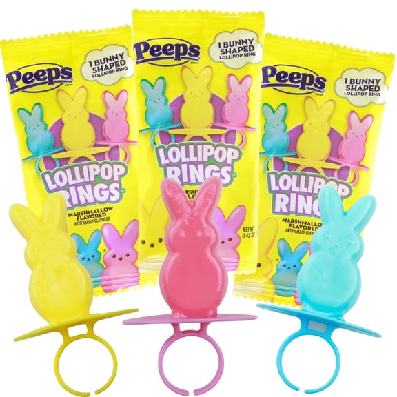 Peeps Easter Lollipop Ring Candy, .42 Ounces Per Ring (Pack of 3)