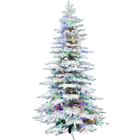 Christmas Time 6.5-ft. White Pine Snowy Artificial Christmas Tree, 400 Dual LED Lights