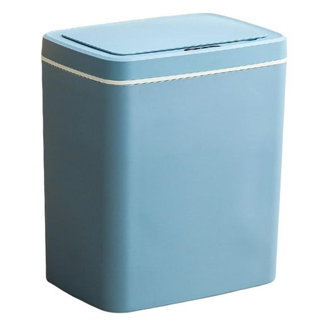 DOLITY ABS Intelligent Trash Can Automatic Waste Bin Bedroom Living Room Study Toilet blue battery 16L