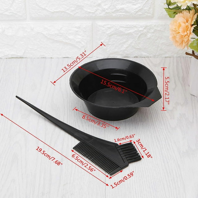 2 pcs Hair Dye Color Brush Bowl Combo Coloring Brush Kit Set Tint Tool Bleach