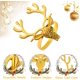 thumbnail image 5 of Servilleteros navideños, servilleteros dorados de alce, juego de 12 para cenas navideñas, decoración de mesa Excelente Rendimiento, 5 of 5
