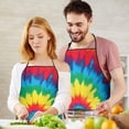thumbnail image 5 of Colorful Rainbow Tie Dye Spiral Pattern Apron-Garden Aprons for Women with Pockets-Cotton Linen Waterproof Kitchen Cooking Gardening Aprons Adjustable for Kitchen,Cooking,BBQ and Salon 33x27 Inch, 5 of 7