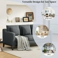 thumbnail image 3 of 80.5" Linen Fabric Sofa Couch for Living Room,3-Seat Contemporary Upholstered Track Arm Sofa Couch with Wood Legs and Throw Pillow,Apartment,Office,Charcoal, 3 of 8