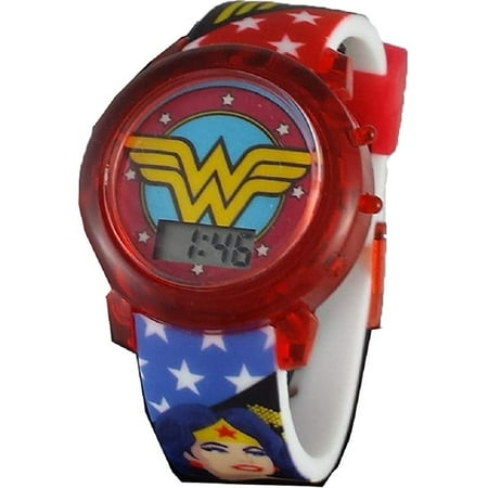 DC Comics Wonder Woman Logo Light Up Strap Watch