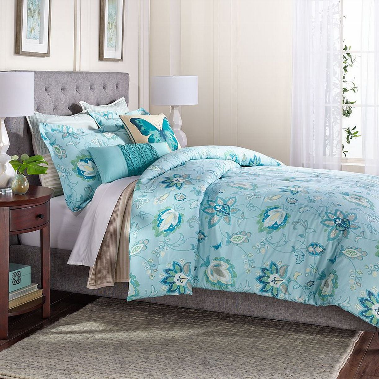 Sonoma Belfair Blue Fl 3 Pc Cotton Duvet Cover Set Full Queen Sonoma Belfair Blue Fl 3 Pc Cotton Duvet Cover Set Full Queen Size Bed Com
