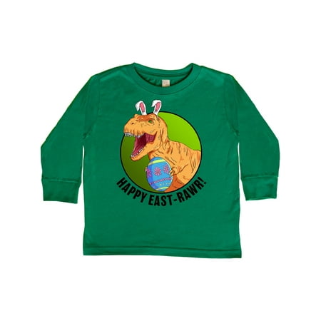 

Inktastic Happy East Rawr with Tyrannosaurus in Bunny Ears Gift Toddler Boy or Toddler Girl Long Sleeve T-Shirt