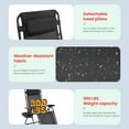 thumbnail image 6 of Dkelincs Zero Gravity Chair Folding Mesh Zero Gravity Recliner with Cup Holder and Pillow Support 300 lbs for Deck, Lawn, Poolside, Camping, Black, 6 of 7