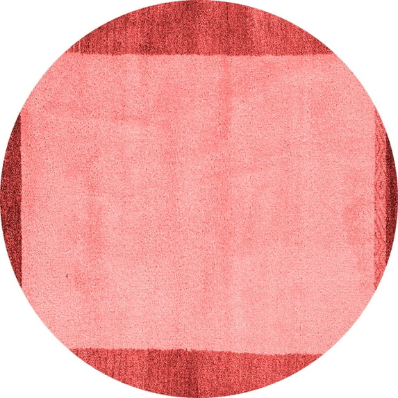 Ahgly Company Machine Washable Indoor Round Abstract Red Modern Area Rugs, 7' Round