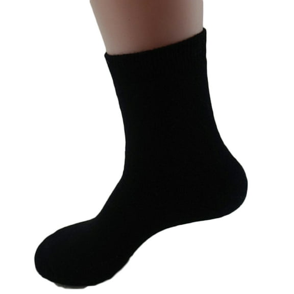 4 Pairs High Performance, Breathable, Lightweight Men's Wool Crew Socks as Hiking Socks & Running Socks Size 6-9 Plain Color(Black)