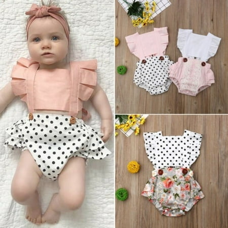 

Newborn Infant Baby Girl Romper Bodysuit Jumpsuit Outfits Summer Clothes Age For 0-24 Months