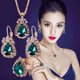 thumbnail image 1 of Pendientes de collar de anillo de tres piezas liwang Rojo, 1 of 2