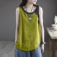 thumbnail image 2 of Tank Top for Women Linen, Summer Comfy Casual 2026 Loose Lightweight Sleeveless Shirts, Green 4XL, 2 of 8