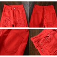 thumbnail image 4 of Men Ripped Biker Jeans Destroyed Frayed Pants Denim Pencil Trousers, 4 of 6