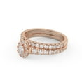 thumbnail image 3 of AFFY Half Eternity Halo Solitaire Bridal Set Ring for Women, IGI Certified 1.10 Carat (ctw) Pear Cut Lab Grown Diamond Engagement Wedding Ring In 14K Solid Rose Gold F-G, VS-SI Quality Size-9.5, 3 of 6