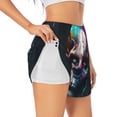 thumbnail image 2 of Haiem Modern Abstract Colorful Skull B Women's 2 in 1 Running Shorts - Lightweight Athletic Workout Gym Yoga Breathable Sports Shorts Liner with Phone Pockets-XX-Large, 2 of 9
