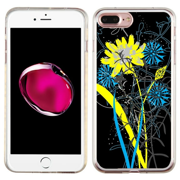 Slim-Fit Case for Apple iPhone 8 PLUS / 7 PLUS, OneToughShield ® Premium TPU Gel Protector Phone Case - Wild Flowers