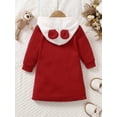 thumbnail image 2 of Girls' & Baby Girls' Thickened Patchwork Sweatshirt Dress With Sweet And Lovely Style, 2 of 5