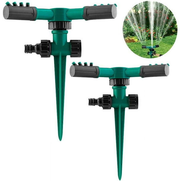 Paquete de aspersor de jardín, aspersor automático de césped, aspersor de césped giratorio de 360 grados, riego automático, cobertura de 3600 pies cuadrados para patio, césped y jardín, sistema de