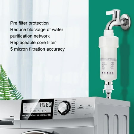 

Honrane Household Faucet Filter 5 Micron Filtration Accuracy Space-saving Lightweight Water Purification Filter for Washing Machine