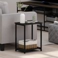 thumbnail image 2 of Furinno Simplistic Side Table, 2-Tier Black End Table with Metal Frame, Open Shelf Night Stand, Bedside Table, Easy Assembly, for Living Room, Bedroom, Black Espresso, 2 of 5