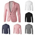 thumbnail image 3 of CENL Men Formal Business Work Button Blazer Jacket Casual Slim Fit Suit Coat Tops, 3 of 9