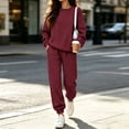 thumbnail image 2 of Resicozy 2 Piece Sets for Women 2026 Fall Lounge Sets Outfits Crew Neck Travel Matching Sets Clothing Sweatsuits Wine 2XL, 2 of 5