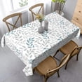 thumbnail image 4 of Spring Grey Teal Leaf Tablecloth 60 x 104 Inch Rectangle, Summer Watercolor Leaves Table Cloth Waterproof Fabric Farmhouse Rustic Decorations for Home Kitchen Dining, 4 of 5