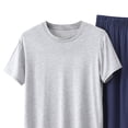 thumbnail image 5 of Cavosen Men's Short Pajama Sets 2 Piece Casual Crewneck Short Sleeve Sleepwear with Jogger Pants Solid Breathable Loungewear Summer Soft Matching Set, 5 of 5