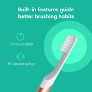 Quip Adult Electric Toothbrush Full Head, Built-in Timer + Travel Case, Copper Metal