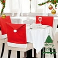 thumbnail image 4 of 6 Pack Christmas Chair Covers Red Velvet Santa Hat Dining Chair Back Covers Slipcovers for Christmas, Restaurant, Holiday Festivals & Party Decor, 4 of 9